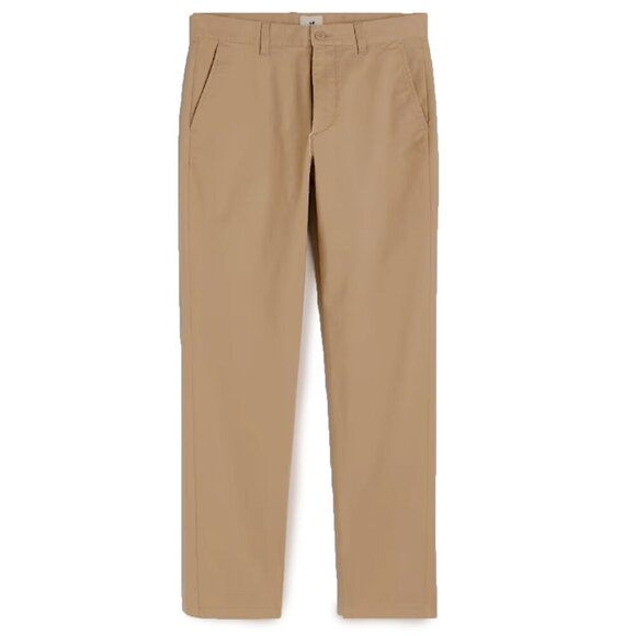 H&M Mens Slim Fit Cotton Chinos Pants Tan Beige 100% Cotton Summer Casual - Picture 2 of 8